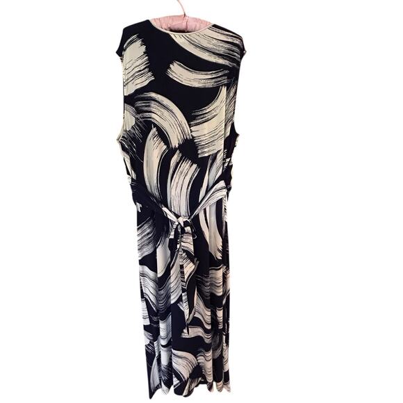 ELIZA J Women’s Blue White Jersey Knot Front Sleeveless Maxi Dress Plus Size 22 - Picture 5 of 10